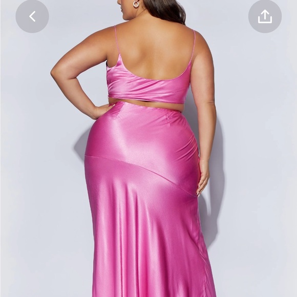 Poppy Satin Maxi Skirt - Pink - Picture 5 of 7